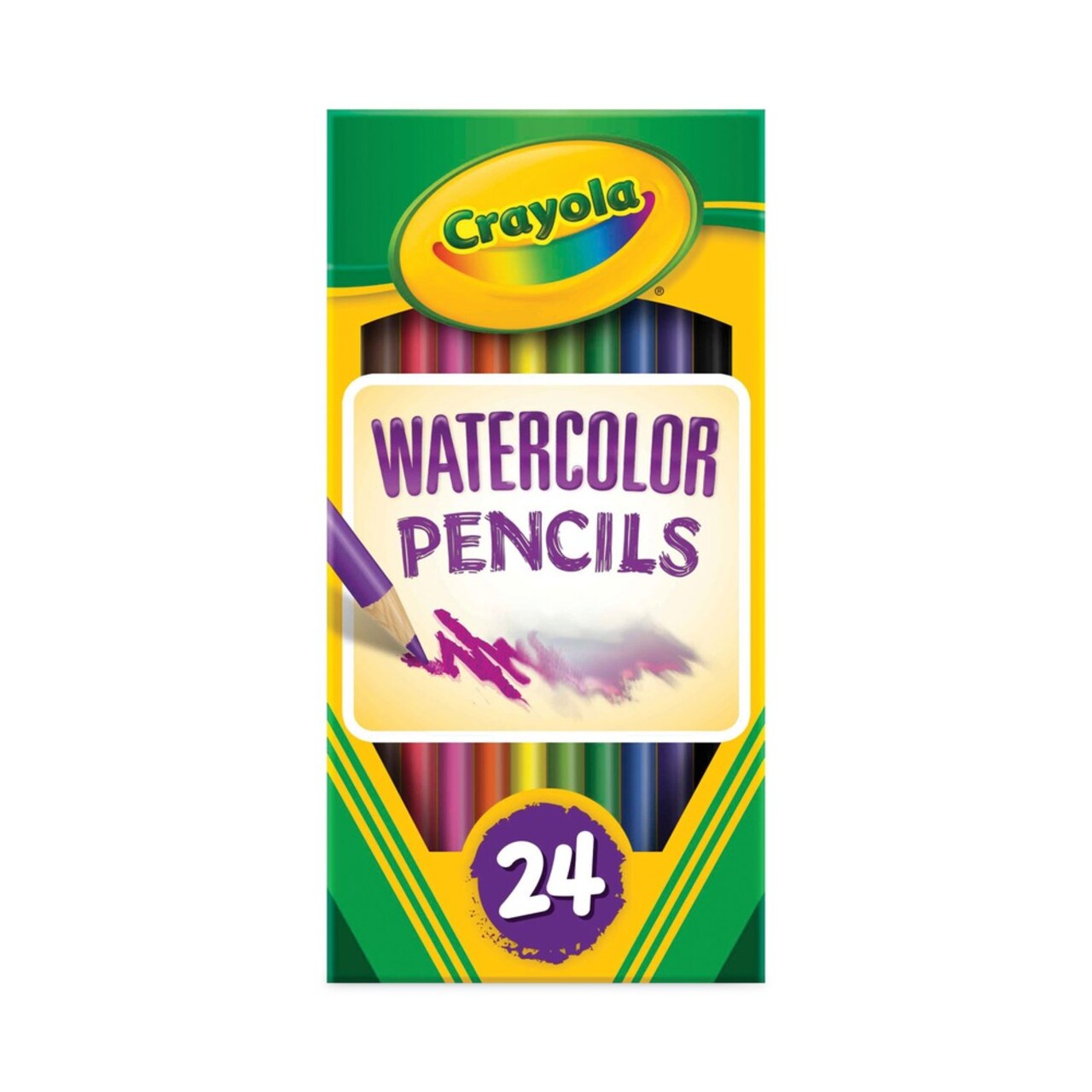 Crayola 3.3 mm 2B Watercolor Pencil Set - Assorted Lead and Barrel Colors (24/Box)
